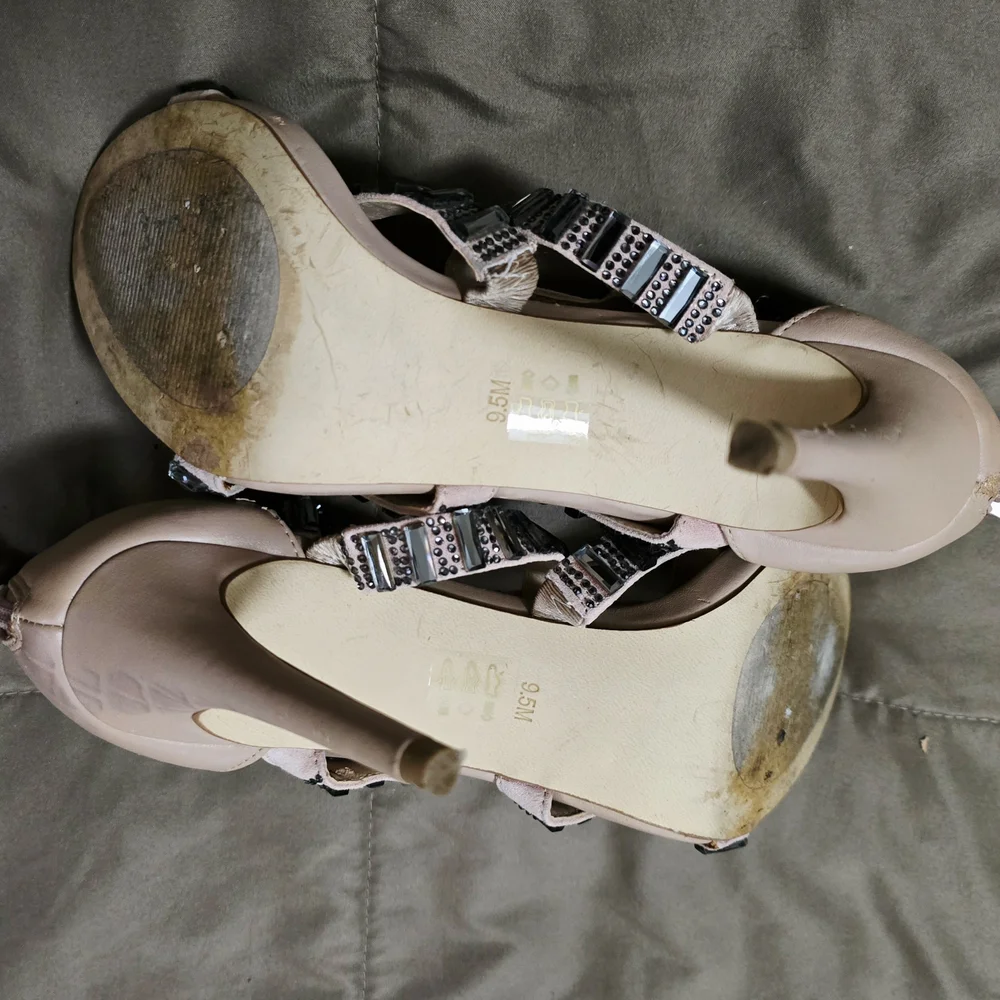 Steve Madden Women's Strappy Heels - Nude and Silver